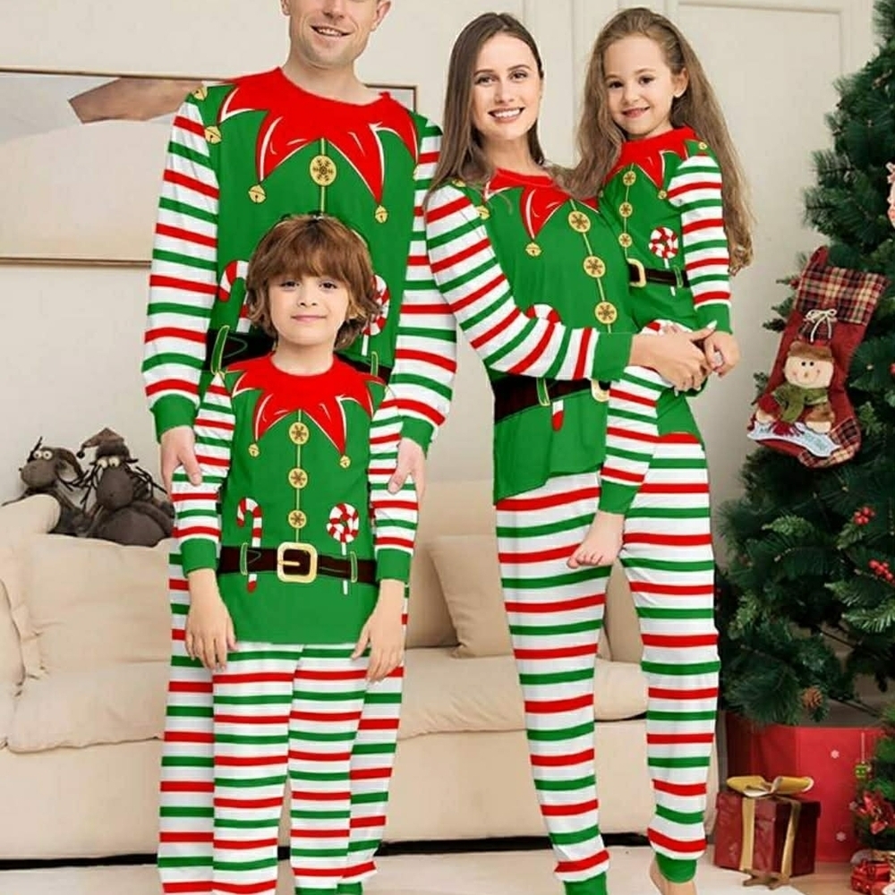 Festive Elf Christmas Couple Pajama Set - Picture 3 of 4